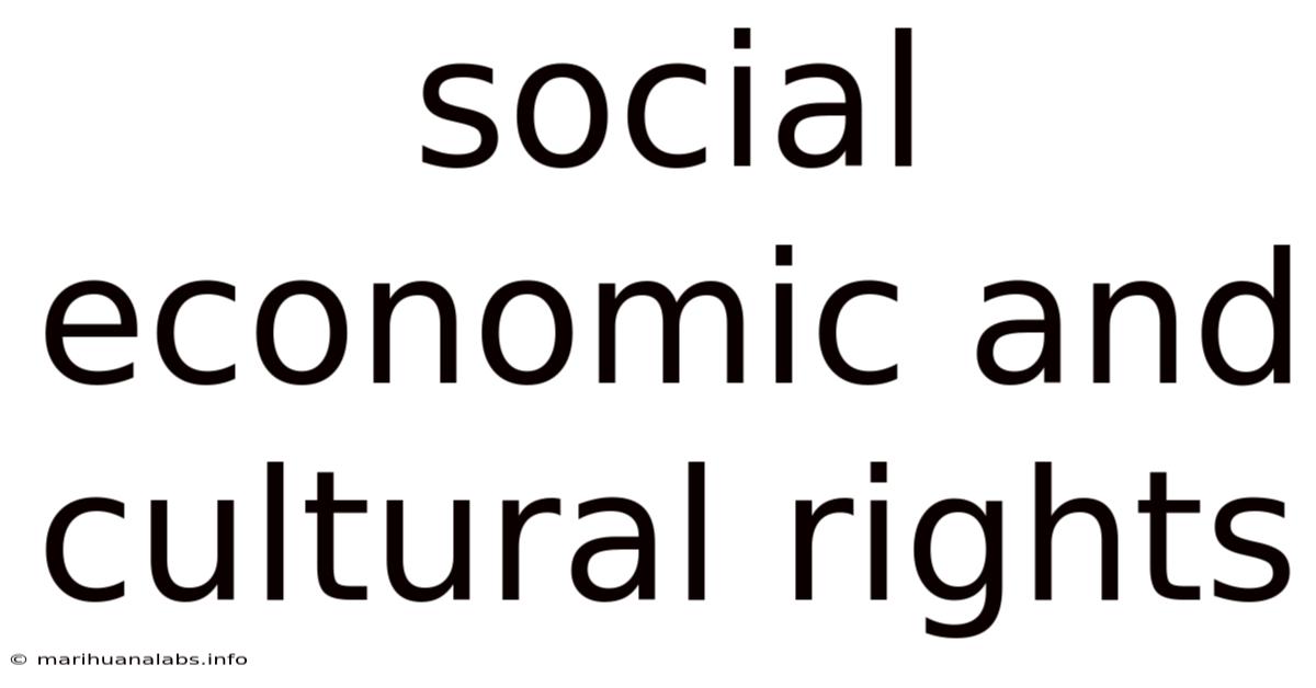 Social Economic And Cultural Rights