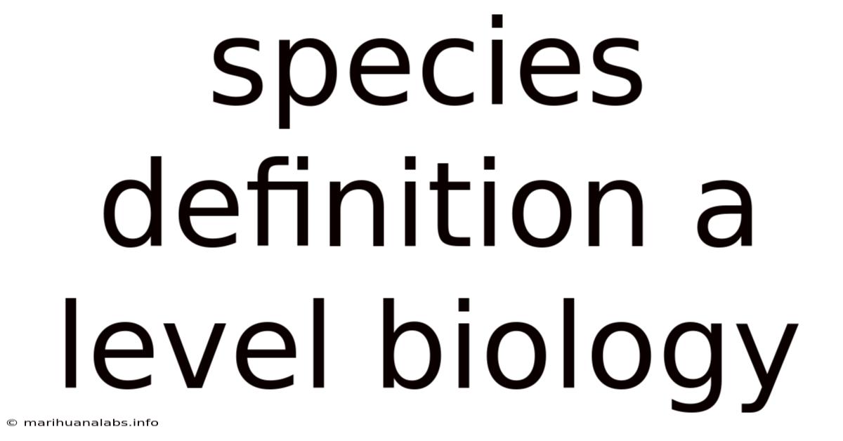 Species Definition A Level Biology