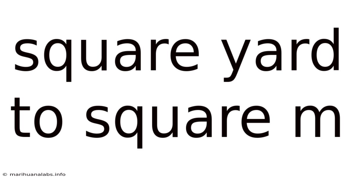 Square Yard To Square M
