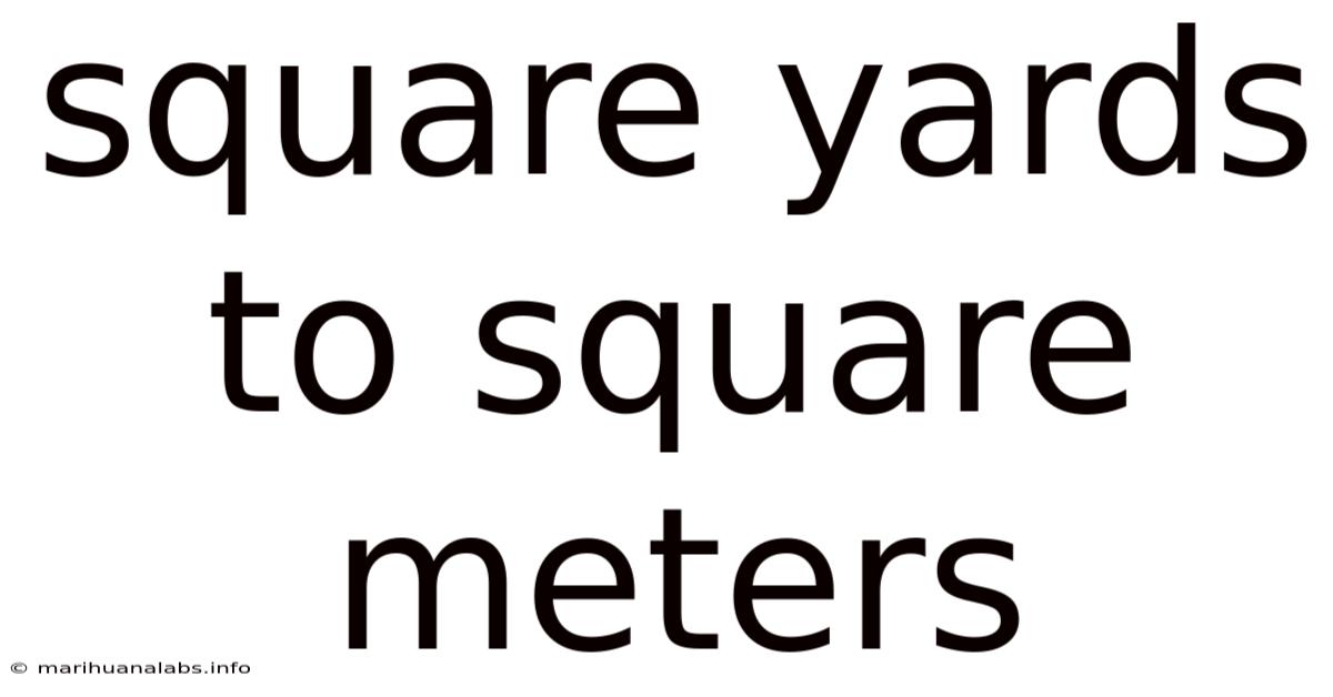 Square Yards To Square Meters