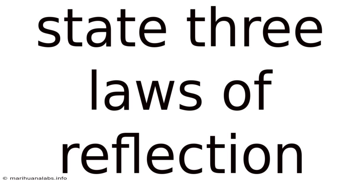 State Three Laws Of Reflection