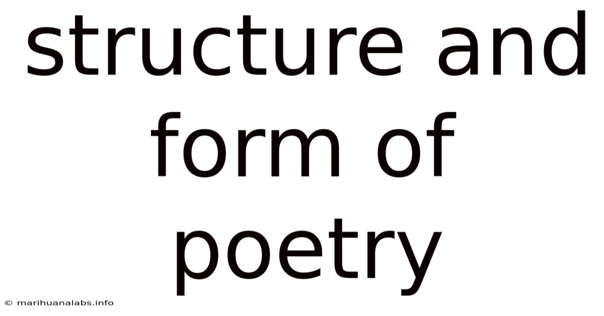 Structure And Form Of Poetry