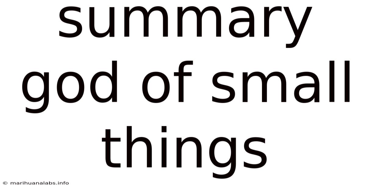 Summary God Of Small Things