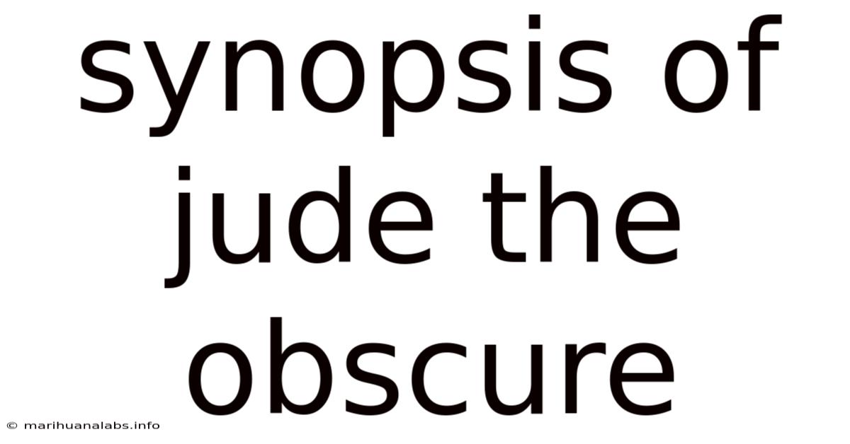 Synopsis Of Jude The Obscure