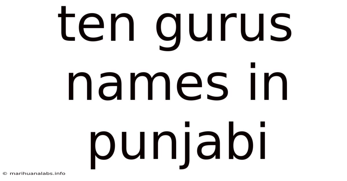 Ten Gurus Names In Punjabi