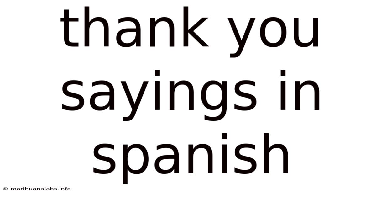 Thank You Sayings In Spanish