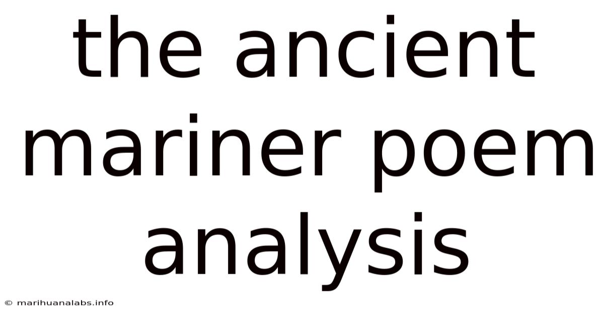 The Ancient Mariner Poem Analysis