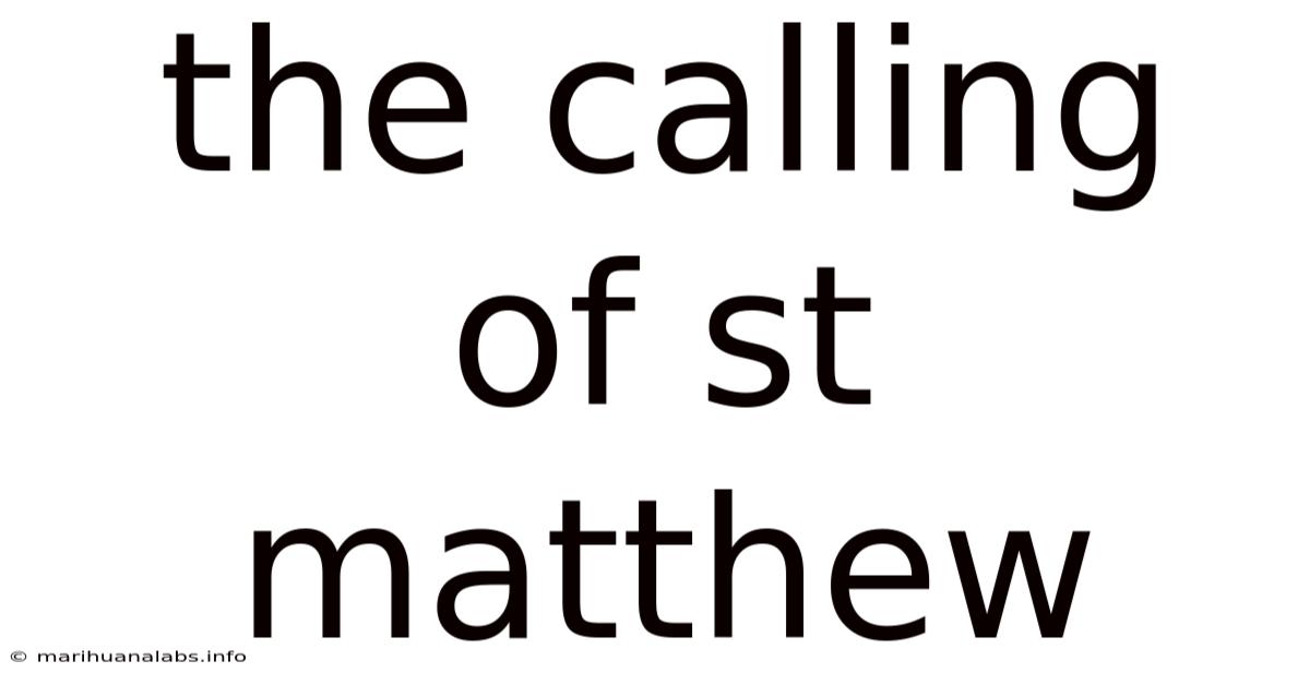 The Calling Of St Matthew