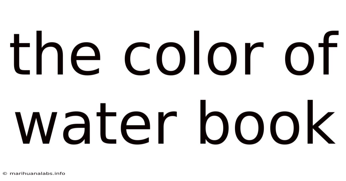 The Color Of Water Book