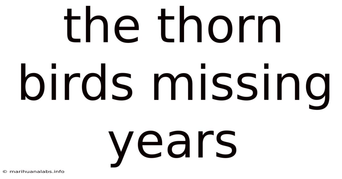 The Thorn Birds Missing Years