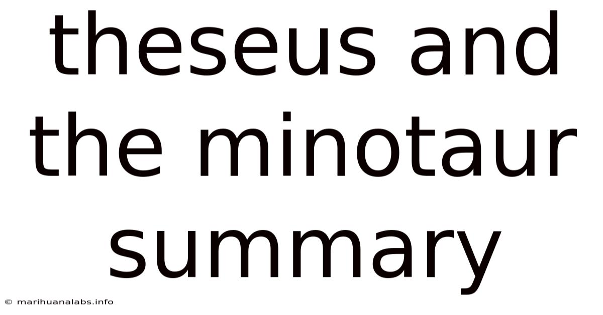 Theseus And The Minotaur Summary
