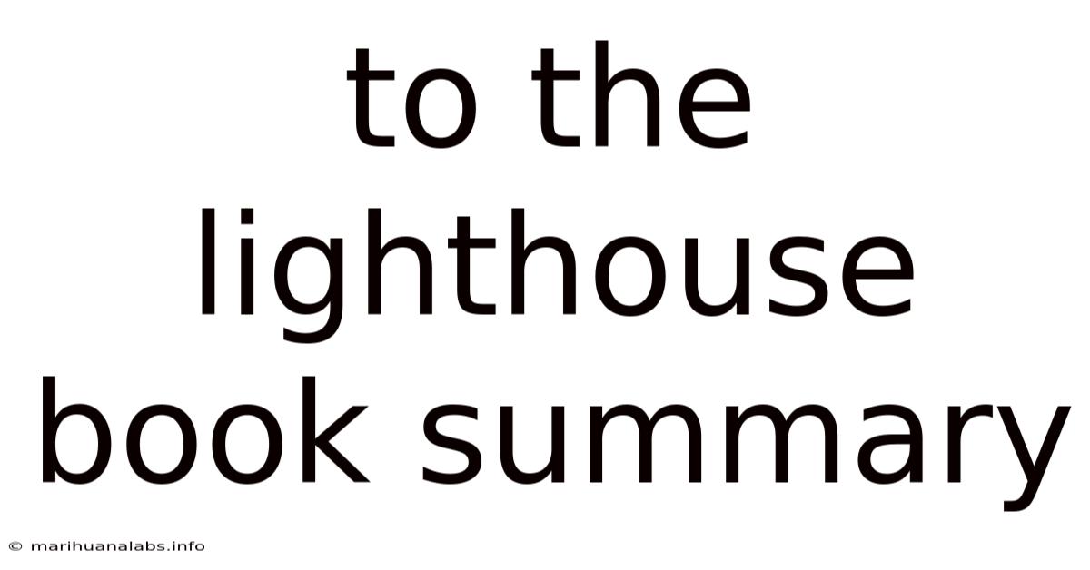 To The Lighthouse Book Summary
