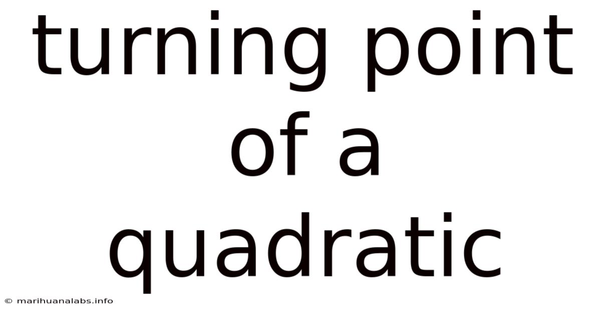 Turning Point Of A Quadratic