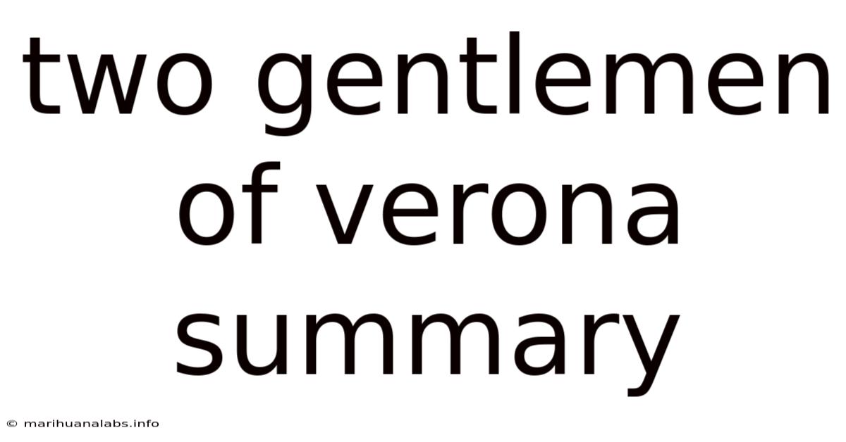 Two Gentlemen Of Verona Summary
