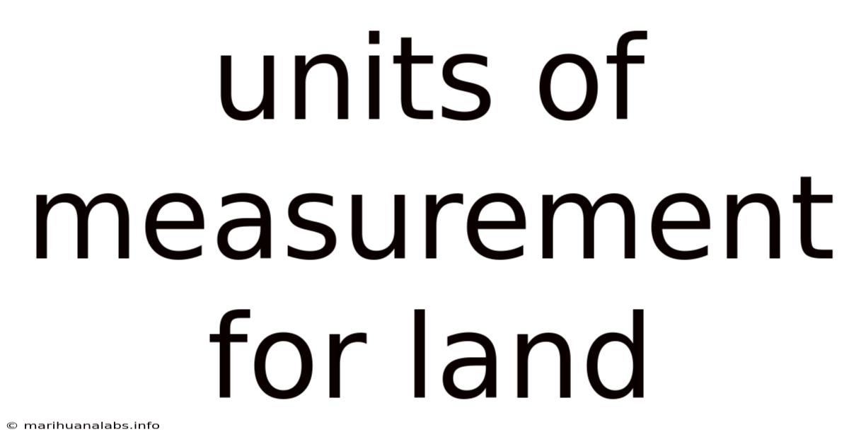 Units Of Measurement For Land