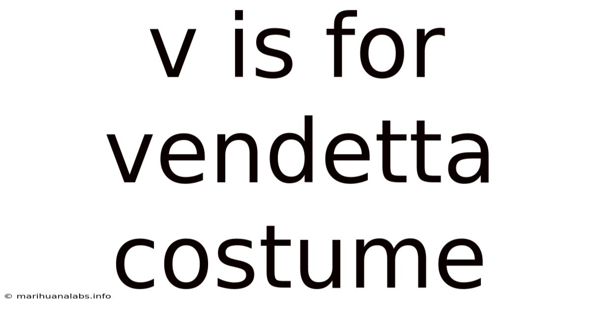 V Is For Vendetta Costume
