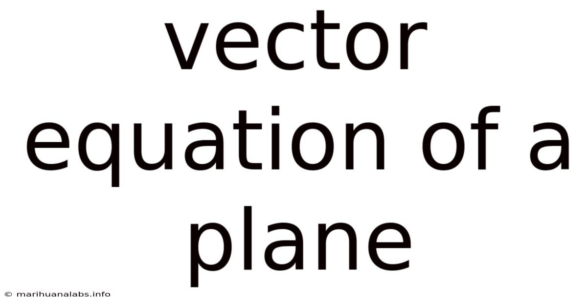 Vector Equation Of A Plane