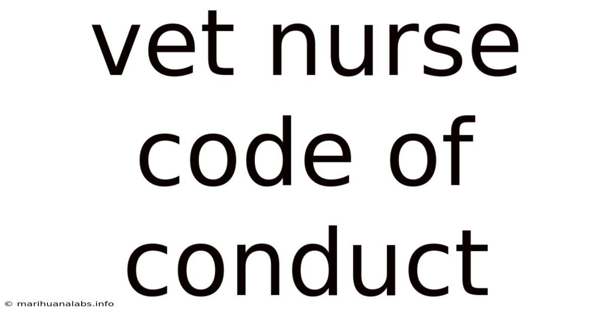 Vet Nurse Code Of Conduct