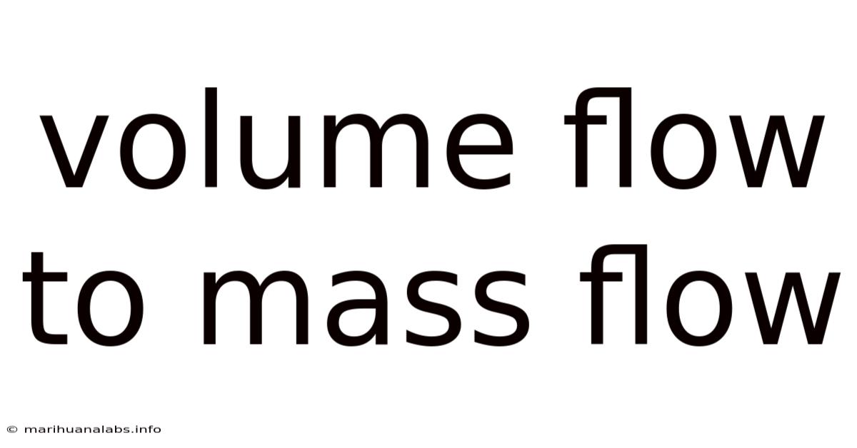 Volume Flow To Mass Flow