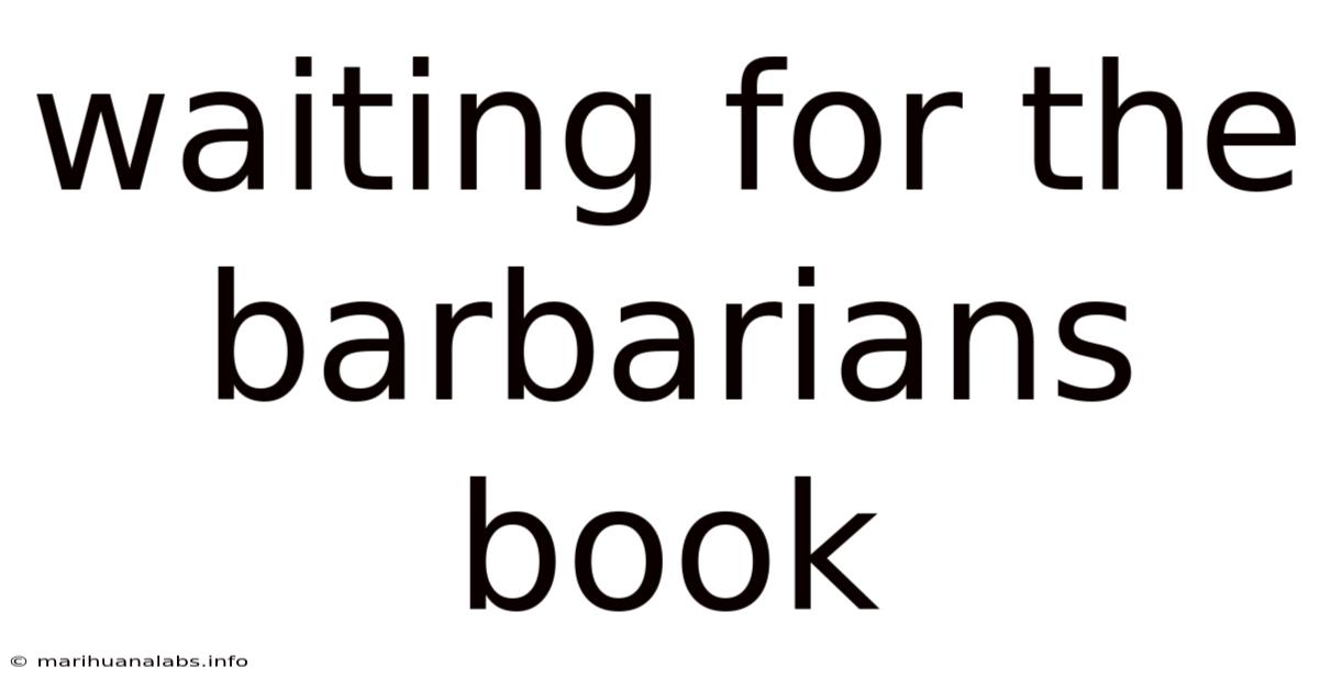 Waiting For The Barbarians Book
