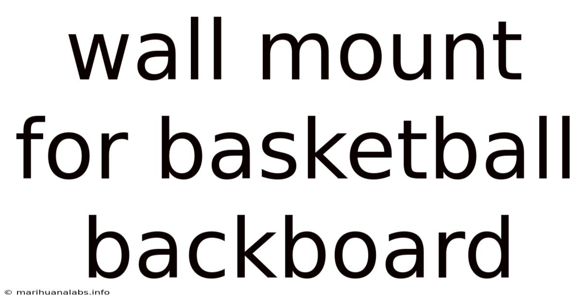 Wall Mount For Basketball Backboard
