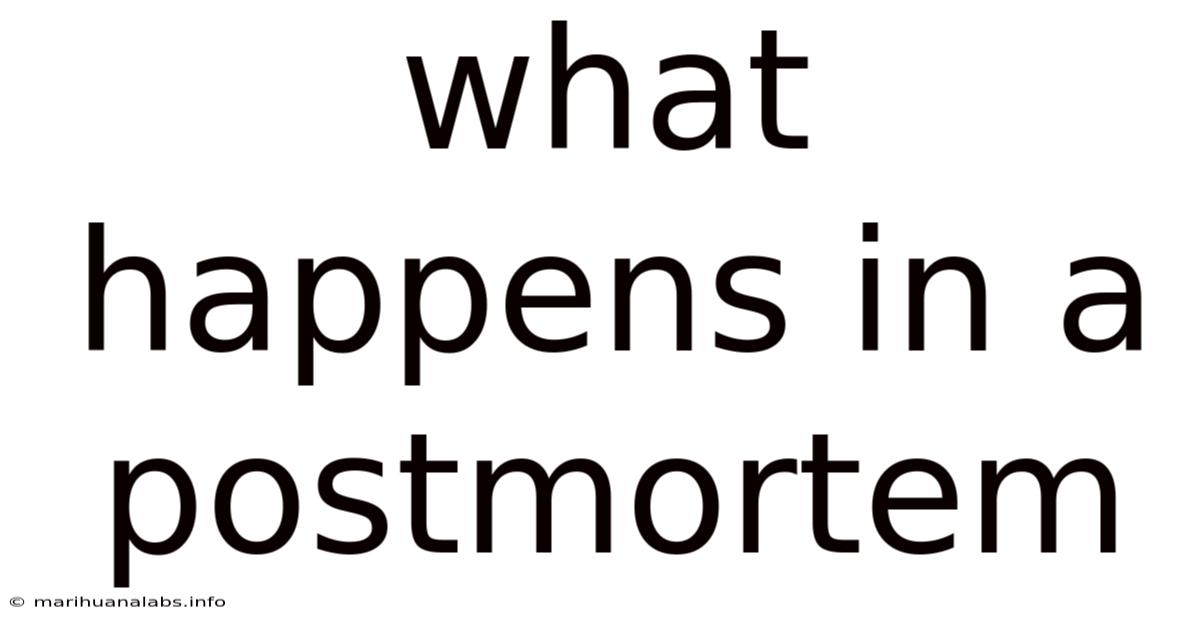 What Happens In A Postmortem
