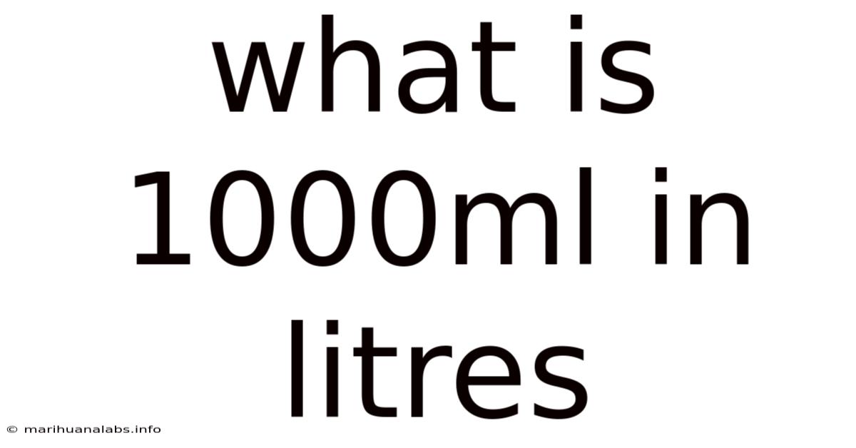 What Is 1000ml In Litres