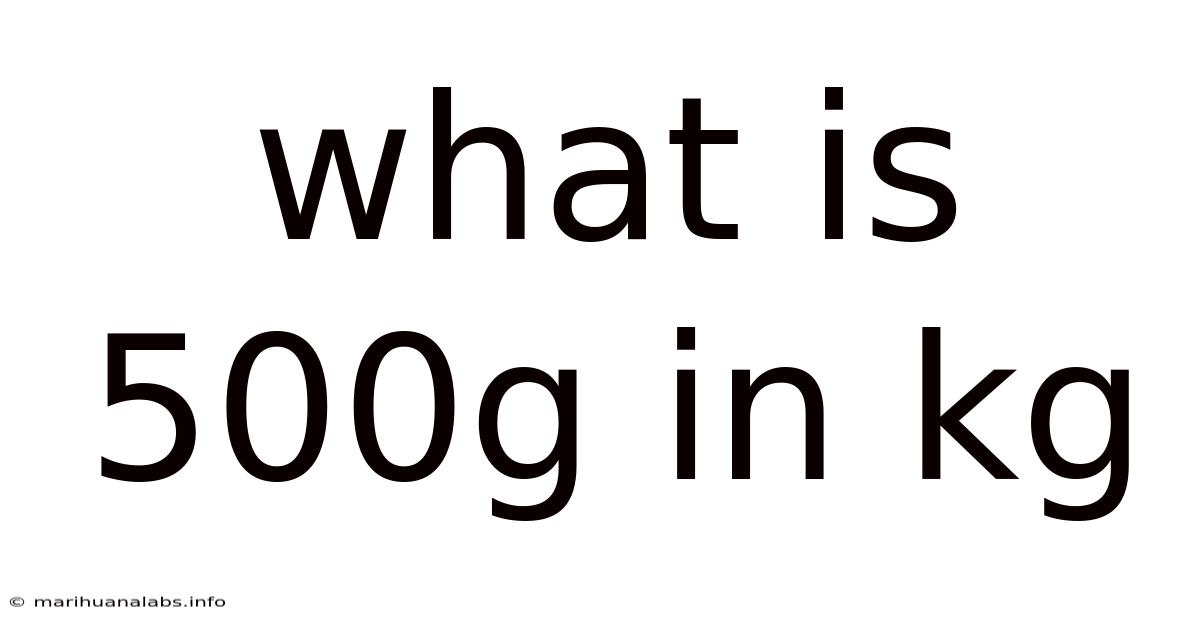 What Is 500g In Kg