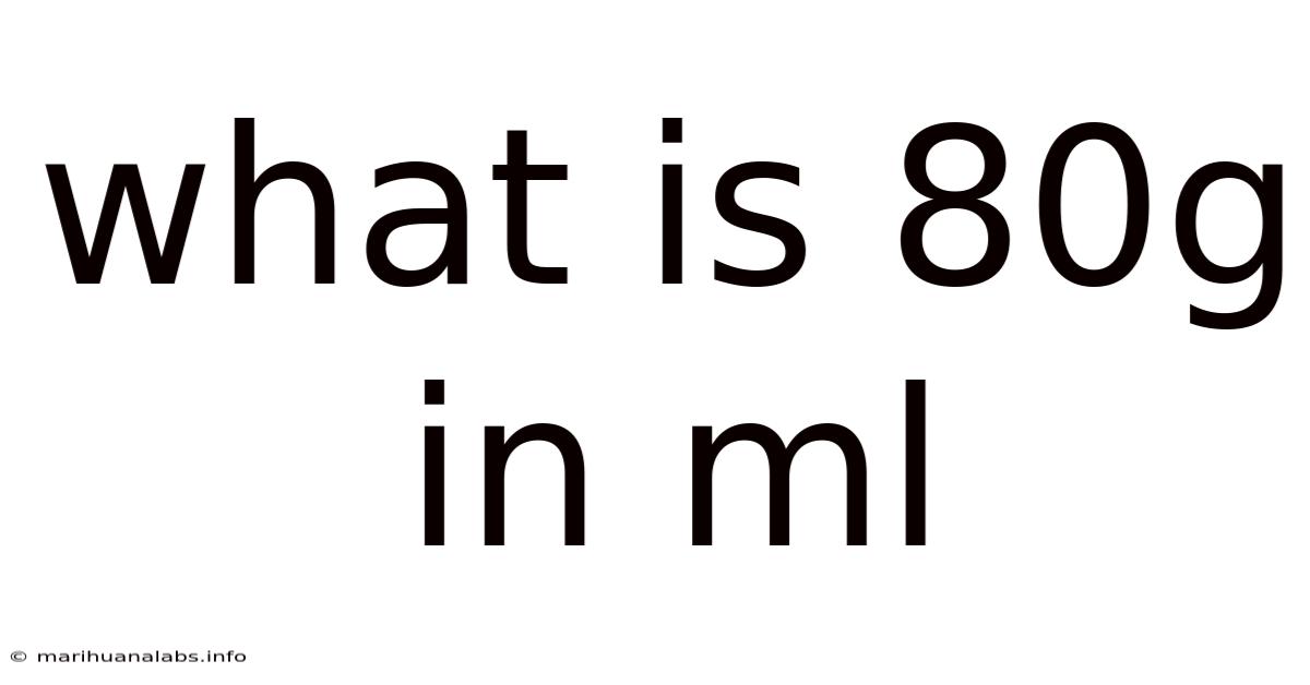 What Is 80g In Ml