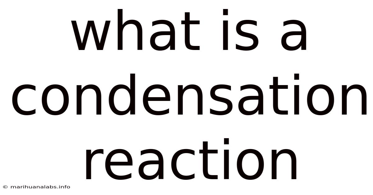 What Is A Condensation Reaction