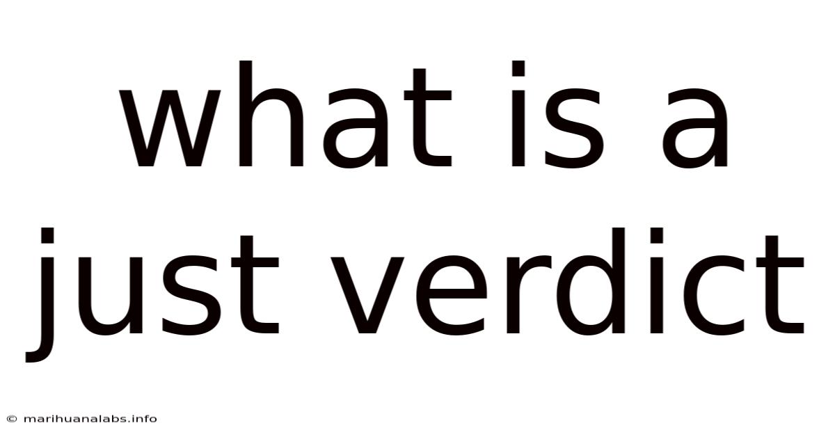 What Is A Just Verdict