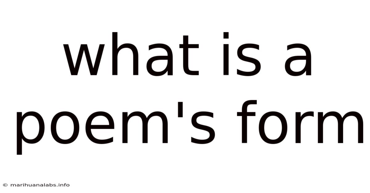 What Is A Poem's Form