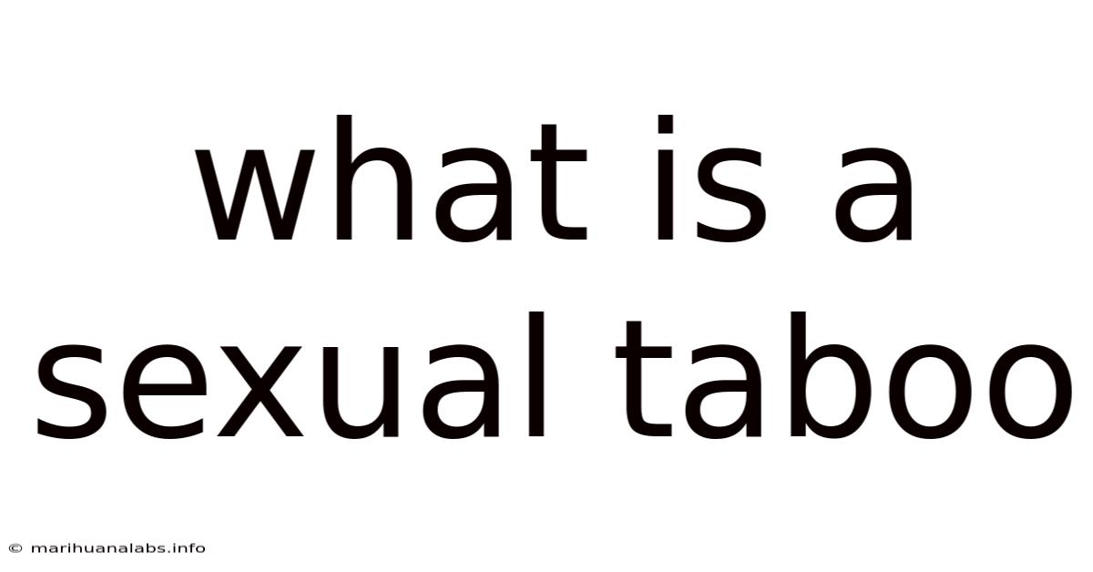 What Is A Sexual Taboo