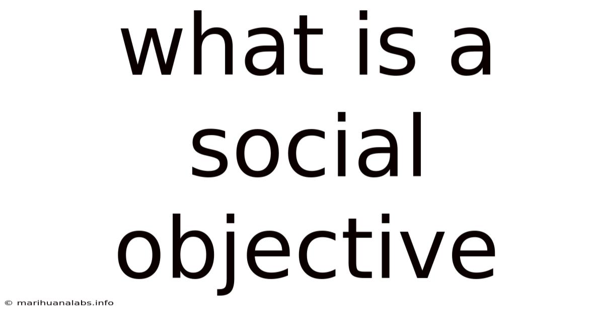 What Is A Social Objective