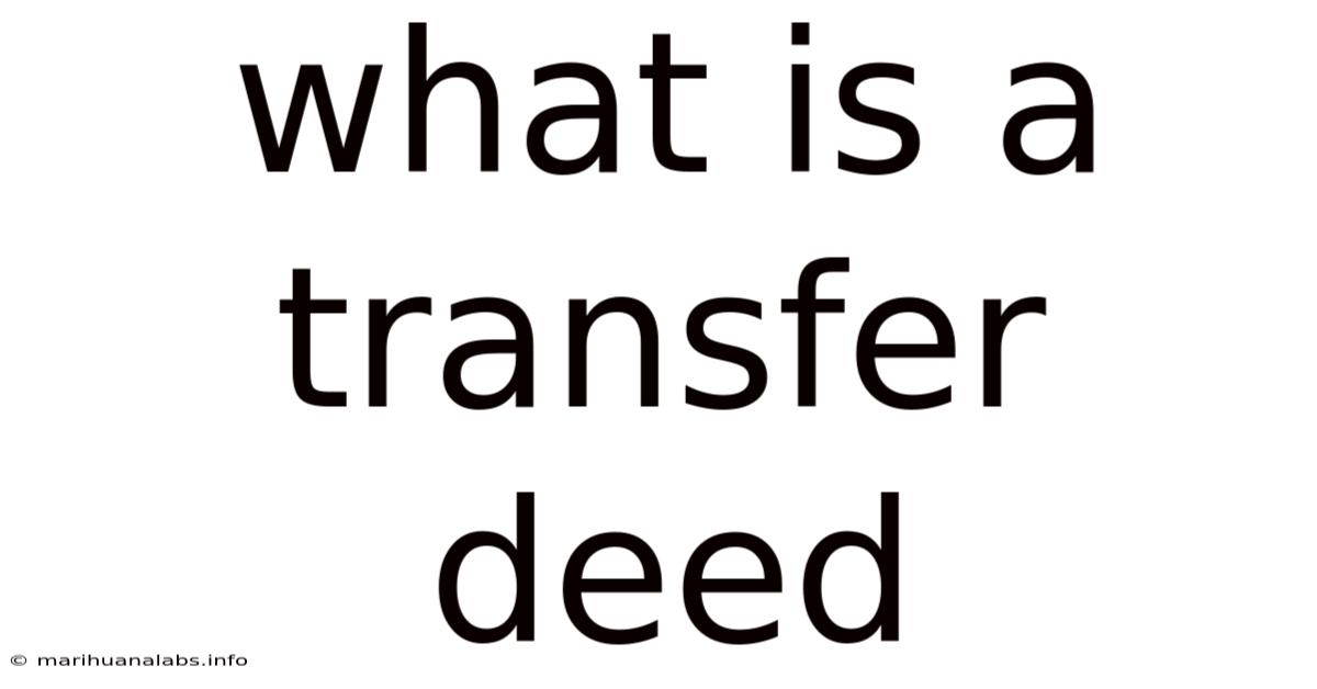 What Is A Transfer Deed
