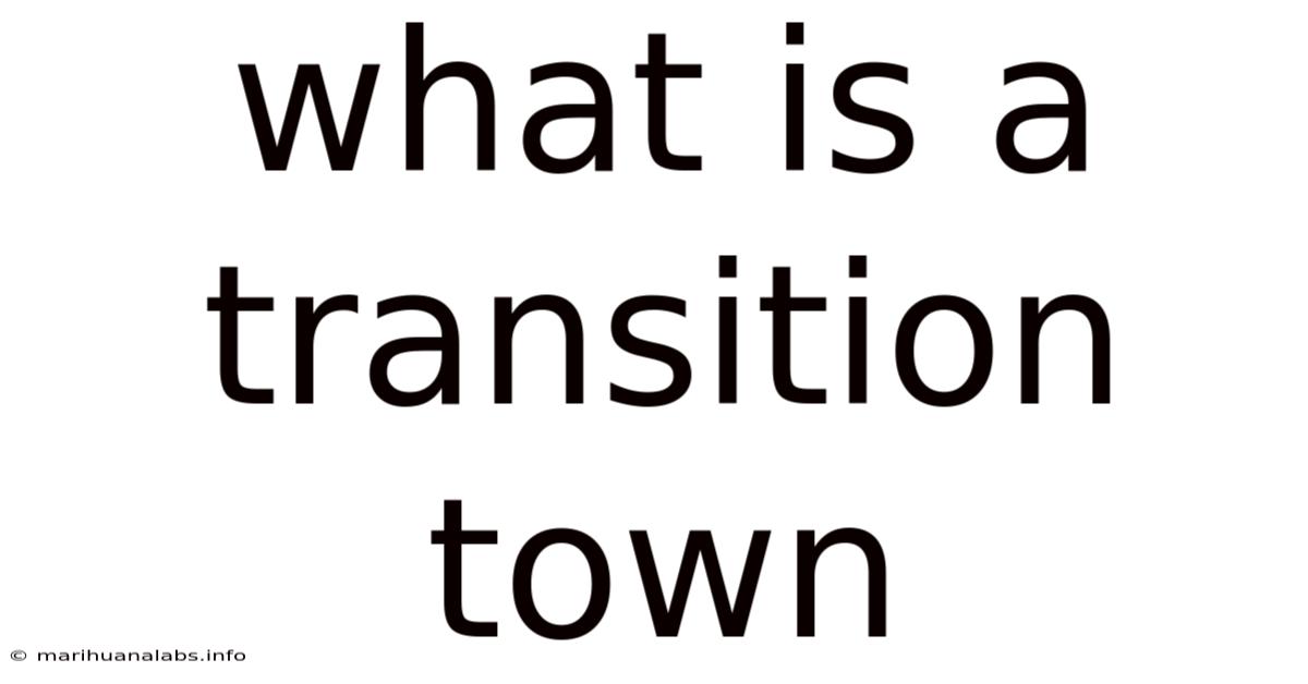 What Is A Transition Town