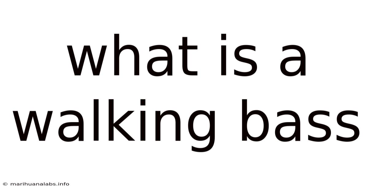 What Is A Walking Bass