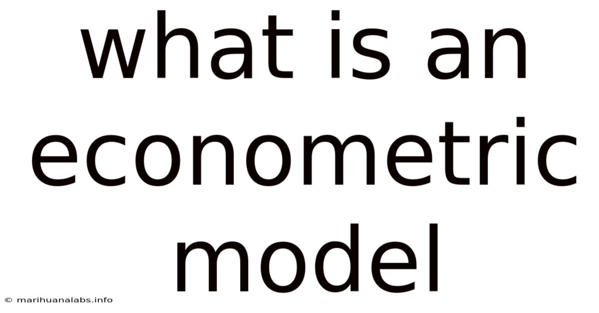 What Is An Econometric Model