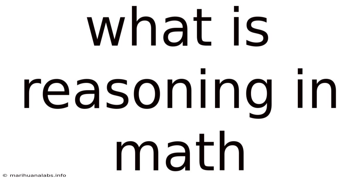 What Is Reasoning In Math