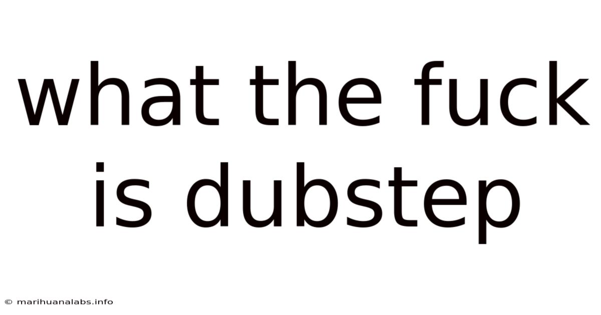 What The Fuck Is Dubstep