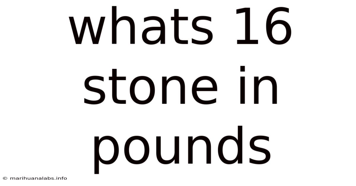 Whats 16 Stone In Pounds