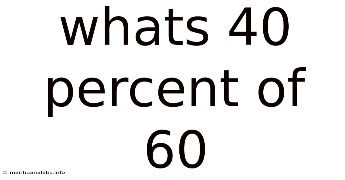 Whats 40 Percent Of 60