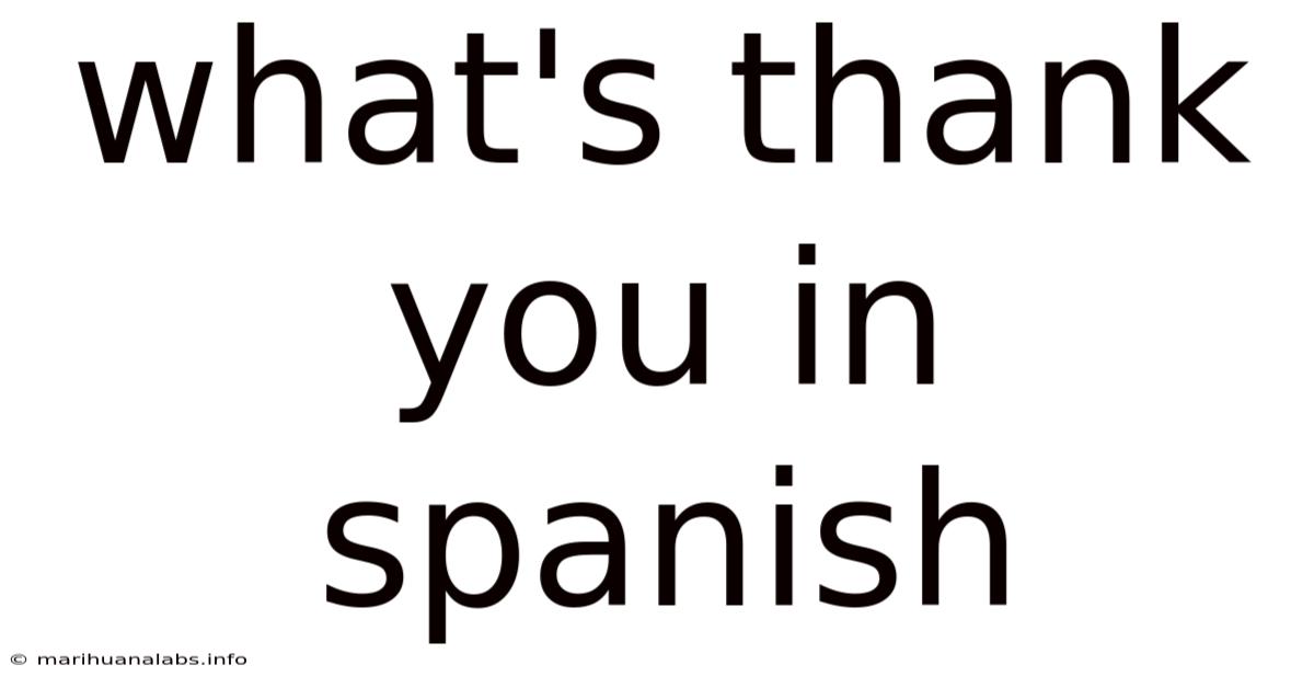 What's Thank You In Spanish