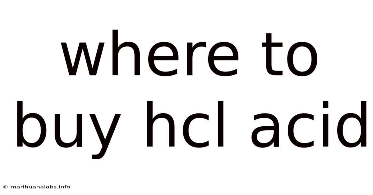 Where To Buy Hcl Acid