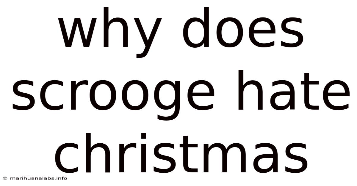 Why Does Scrooge Hate Christmas