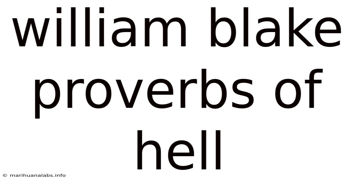 William Blake Proverbs Of Hell
