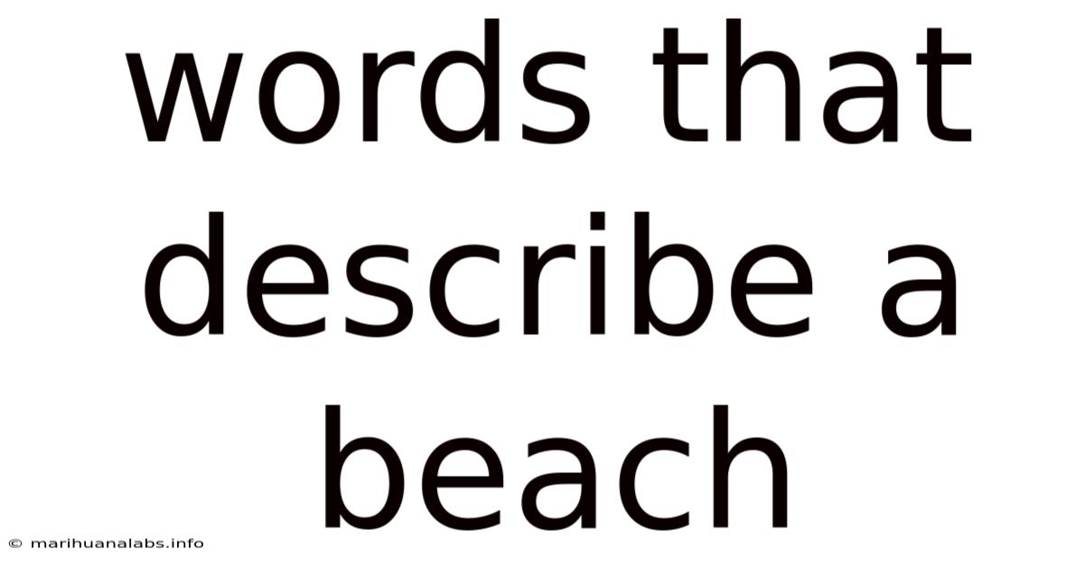 Words That Describe A Beach