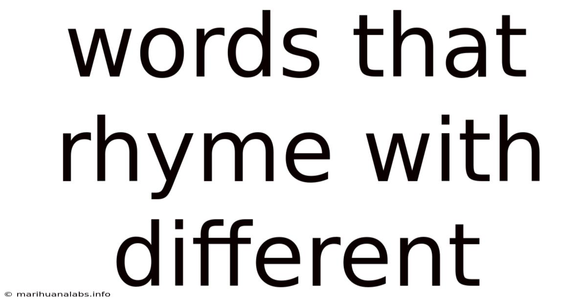 Words That Rhyme With Different