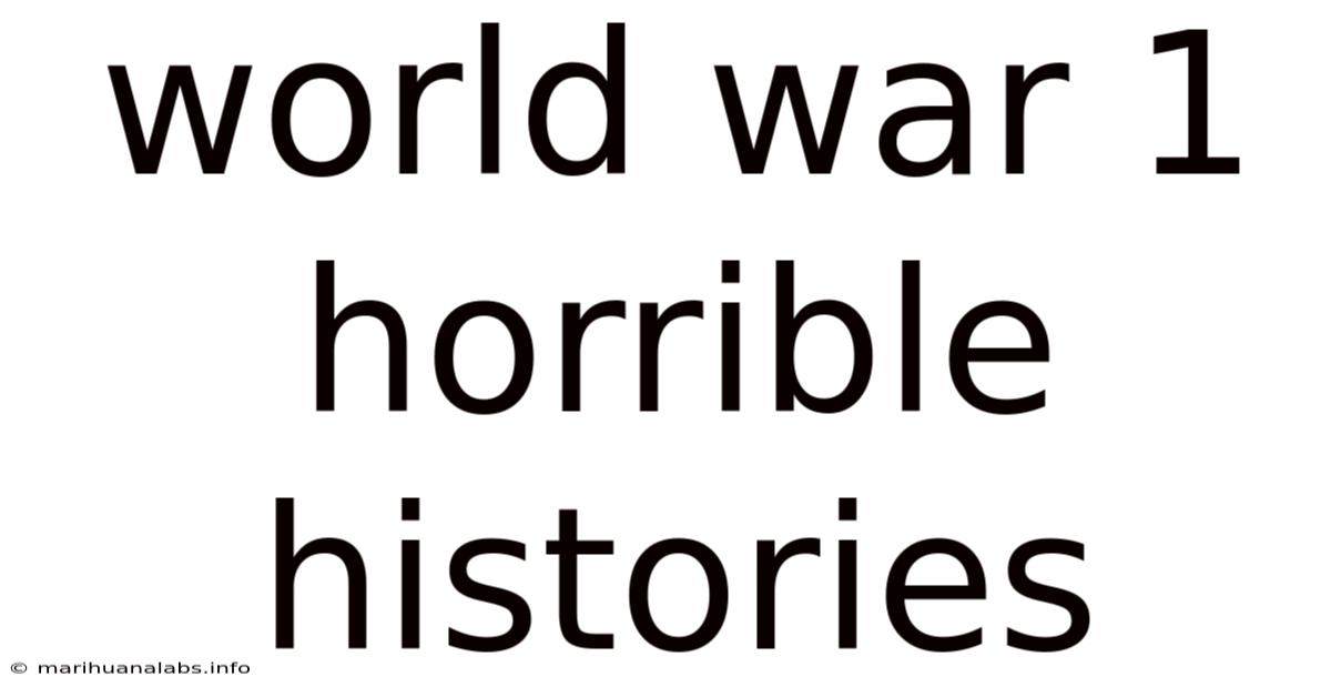 World War 1 Horrible Histories