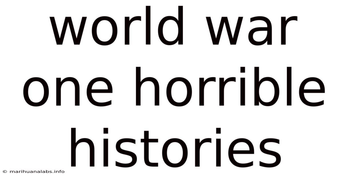 World War One Horrible Histories
